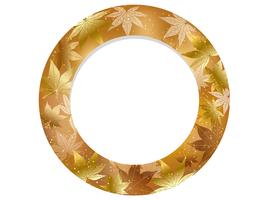 Gold, circular autumn frame. vetor