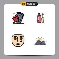 4 ícones criativos, sinais e símbolos modernos de elementos de design vetoriais editáveis de máscara de sombra de emoção de maconha vetor