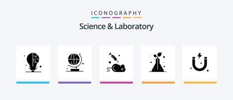 pacote de ícones de glifo de ciência 5 incluindo . Ciência. mouse. magnético. árvores. design de ícones criativos vetor