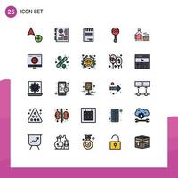 25 ícones criativos sinais modernos e símbolos de bloco de notas de música de chá maracas elementos de design de vetores editáveis de áudio