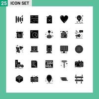 25 interface do usuário pacote de glifos sólidos de sinais e símbolos modernos de balões de gasolina de halloween de brinde como elementos de design de vetores editáveis