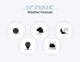 design de ícones do pacote de ícones do glifo meteorológico 5. clima. noite. ensolarado. lua. nuvem vetor