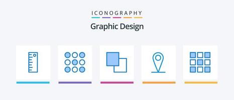 design azul pacote de 5 ícones incluindo . troca. grade. design de ícones criativos vetor