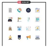 16 ícones criativos sinais modernos e símbolos de receptor de interface de seta de arquivo para cima pacote editável de elementos de design de vetores criativos