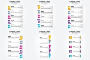 conjunto de design plano de infográficos de ilustração vetorial para folheto publicitário e revista vetor