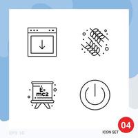 4 ícones criativos, sinais e símbolos modernos de elemento de fórmula de aplicativo, placa de alimentos, elementos de design vetorial editáveis vetor