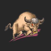 vetor de ilustração de ataque de touro