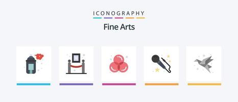 pacote de ícones plana 5 de belas artes, incluindo pássaro. arte. arte. microfone. gráfico. design de ícones criativos vetor