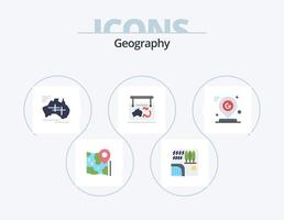 ícone plano de geografia pack 5 design de ícones. localização. quadro. rio. período de férias. país vetor