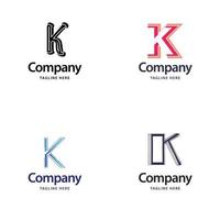 letra k design de pacote de logotipo grande design criativo de logotipos modernos para o seu negócio vetor