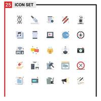 25 ícones criativos, sinais e símbolos modernos de álbuns, check-out de gás, cozinheiro, almôndega, elementos de design vetorial editáveis vetor