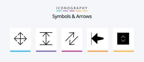 símbolos e setas glifo 5 pacote de ícones incluindo . flecha. prolongar. design de ícones criativos vetor