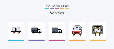 linha de veículos cheia de 5 ícones incluindo entrega. vôo. transporte. avião. Estrela. design de ícones criativos vetor