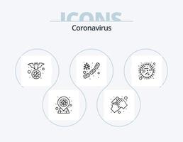 ícone de linha de coronavírus pack 5 design de ícone. Lu. otorrinolaringologista. alerta. nariz. vírus vetor