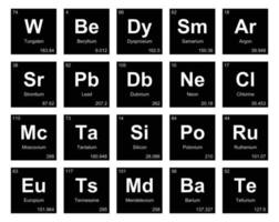 20 tabela periódica do design do pacote de ícones de elementos vetor