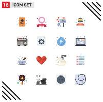 conjunto de 16 ícones de interface do usuário modernos símbolos sinais para educação carta smartphone feminismo correio pacote editável de elementos de design de vetores criativos