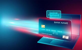 banner de conceito de pagamento online com cartão de crédito vetor