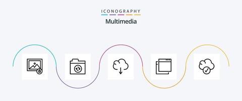 pacote de ícones da linha multimídia 5, incluindo . download. completo vetor