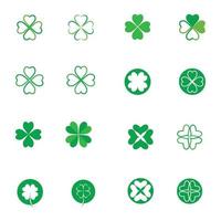 conjunto de ícones de trevo verde vetor