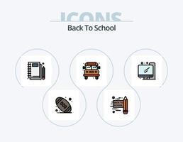 de volta à linha escolar cheia de ícones do pacote 5 design de ícones. . calendário. Educação. Educação. material escolar vetor