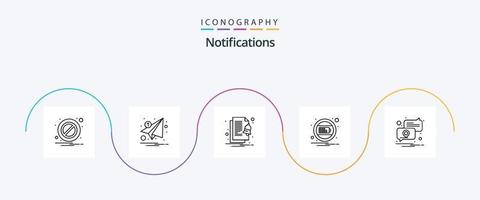 pacote de ícones de linha 5 de notificações, incluindo notificação. notificação. alerta. interface. bateria vetor