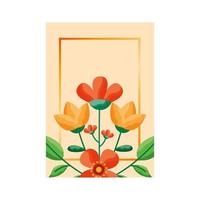 desenho vetorial de cartão de flores isoladas vetor