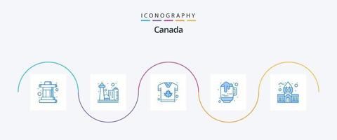 Pacote de ícones do Canadá azul 5, incluindo o Canadá. copo. outono. Canadá. Cerveja vetor