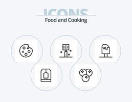 ícone da linha de alimentos pack 5 design de ícones. vidro. bebendo. Comida. beber. cozinha vetor