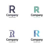 letra r design de pacote de logotipo grande design criativo de logotipos modernos para o seu negócio vetor