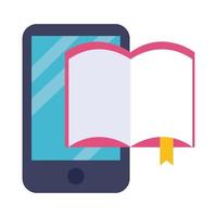 livro eletrônico em smartphone educação estilo plano online vetor