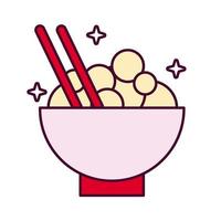 ícone de estilo detalhado de comida de prato chinês vetor