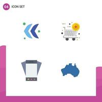 conjunto de ícones planos de interface móvel de 4 pictogramas de seta smartphone dispositivo de sexta-feira negra elementos de design de vetores editáveis australianos