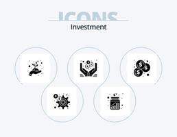 ícone de glifo de investimento pack 5 design de ícone. moedas. on-line. poupança. dinheiro. dólar vetor