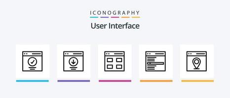 pacote de ícones da linha 5 da interface do usuário, incluindo interface. comunicação. interface. interface. design de ícones criativos vetor