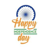celebração do dia da independência da Índia com estilo simples de chakra ashoka vetor
