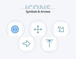 símbolos e setas azul ícone pack 5 design de ícone. . flecha. . baixa vetor