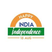 celebração do dia da independência da Índia com letras em estilo simples vetor