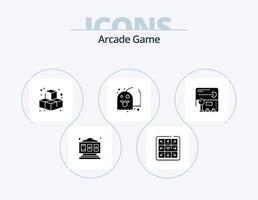 Arcade glifo icon pack 5 design de ícone. . Diversão. Toque. pacman. Diversão vetor