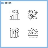 4 ícones criativos sinais modernos e símbolos de elementos de design de vetores editáveis de acidente de satélite de termo de localização de negócios
