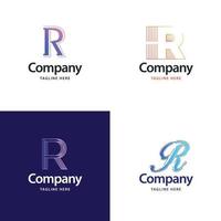 letra r design de pacote de logotipo grande design criativo de logotipos modernos para o seu negócio vetor