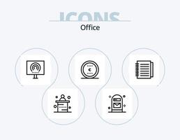 ícone de linha de escritório pack 5 design de ícone. pra cima. Arquivo. configuração. caixa. real vetor