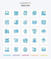 parque aquático criativo 25 pacote de ícones azuis, como água. parque. parque. agua. jardim vetor