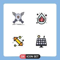 4 ícones criativos sinais modernos e símbolos de distintivo ir escudo lótus direito elementos de design de vetores editáveis