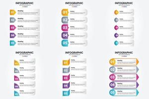 conjunto de design plano de infográficos de ilustração vetorial para folheto publicitário e revista vetor