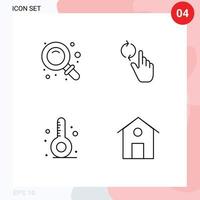 conjunto de 4 sinais de símbolos de ícones de interface do usuário modernos para o verão de volta encontrar atualizar elementos de design de vetores editáveis de férias
