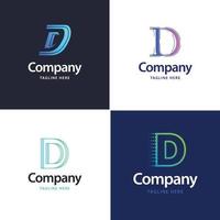 letra d design de pacote de logotipo grande design criativo de logotipos modernos para o seu negócio vetor