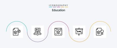 pacote de ícones da linha 5 de educação, incluindo laboratório. Educação. escola. escola. Aprendendo vetor