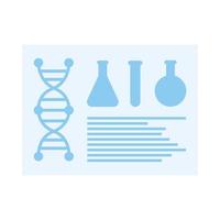 frascos de química e desenho vetorial de DNA vetor