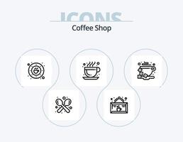 pacote de ícones de linha de café 5 design de ícones. beber. feijão. pedido. grão de café. cafeína vetor