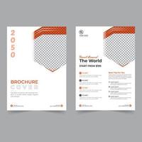 folheto de viagem e design de capa de brochura modelo de folheto de negócios forma geométrica design de cartaz espaço de fundo da revista para foto vetor